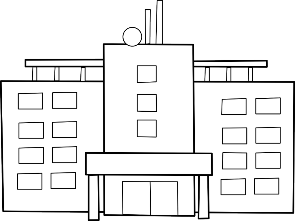 building, hospital, apartment block